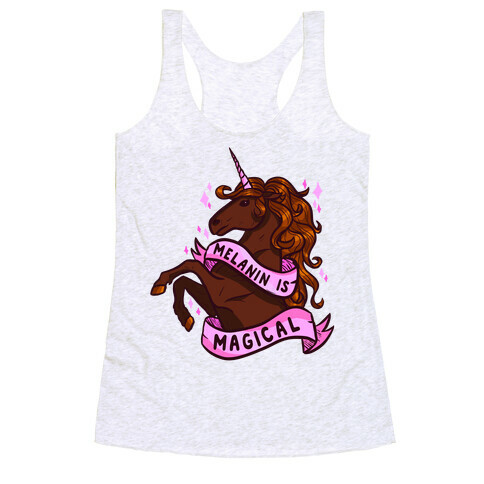 Melanin is Magical Unicorn Racerback Tank Top