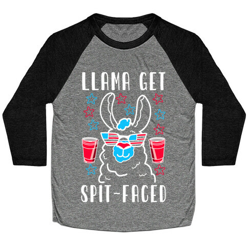 Llama Get Spit-Faced Baseball Tee