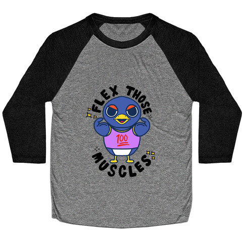 Workout Penguin Baseball Tee