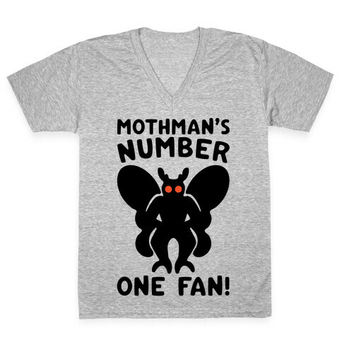 Mothman's Number One Fan V-Neck Tee Shirt