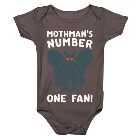 Mothman's Number One Fan White Print Baby One-Piece