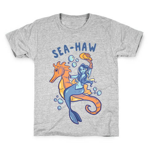 Sea-Haw Cowgirl Mermaid Kids T-Shirt