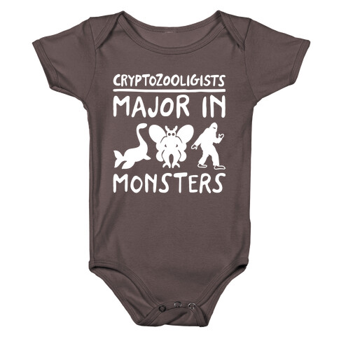 Cryptozoologists Major In Monsters White Print Baby One-Piece