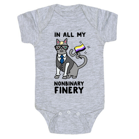 Nonbinary Finery Feline Baby One-Piece