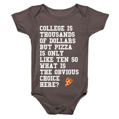 College Vs Pizza Baby One-Piece
