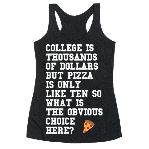 College Vs Pizza Racerback Tank Top
