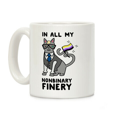 Nonbinary Finery Feline Coffee Mug