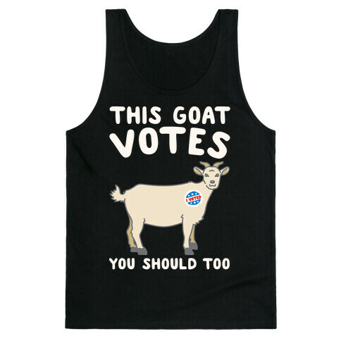 This Goat Votes White Print Tank Top