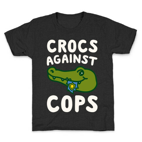 Crocs Against Cops White Print Kids T-Shirt
