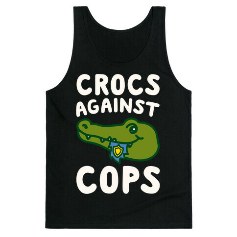 Crocs Against Cops White Print Tank Top