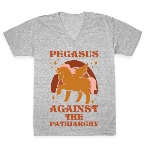 Pegasus Against The Patriarchy V-Neck Tee Shirt