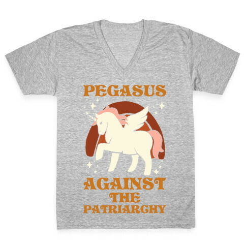 Pegasus Against The Patriarchy V-Neck Tee Shirt