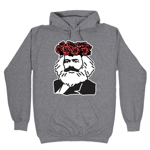 Flower Crown Karl Marx Hooded Sweatshirt