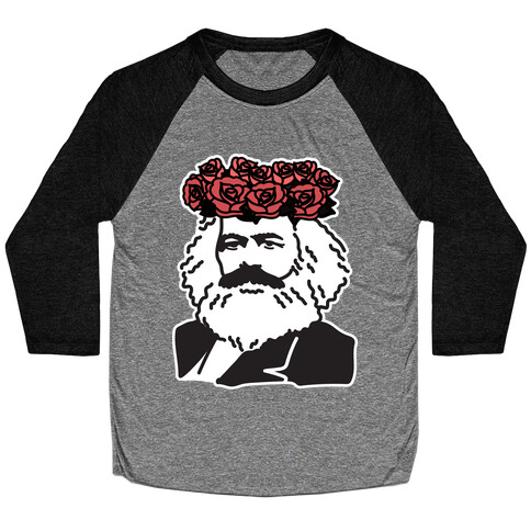 Flower Crown Karl Marx Baseball Tee