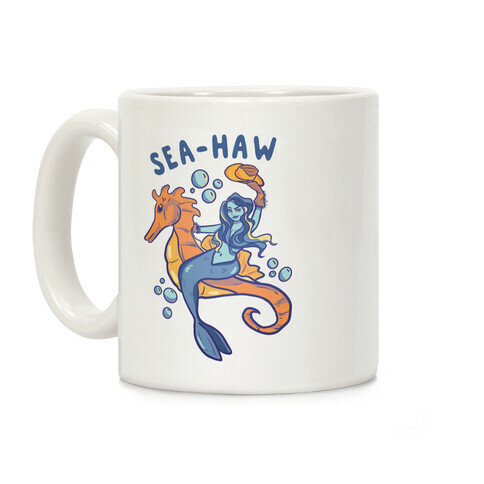 Sea-Haw Cowgirl Mermaid Coffee Mug