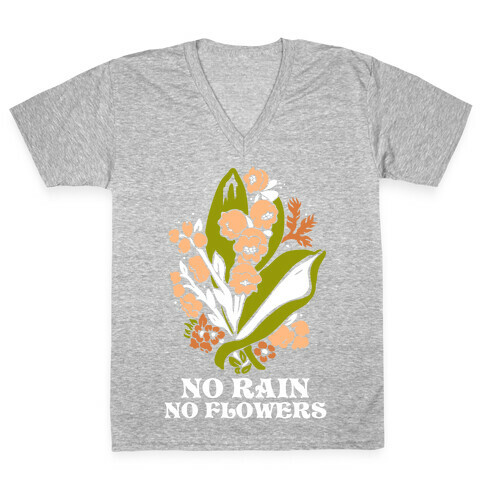 No Rain No Flowers V-Neck Tee Shirt
