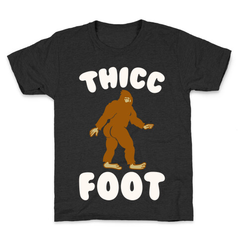 Thicc Foot White Print Kids T-Shirt