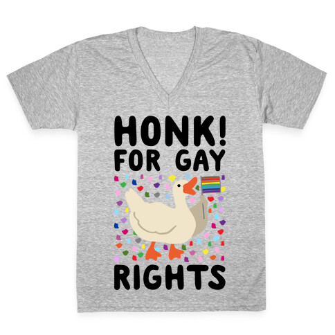 Honk For Gay Rights V-Neck Tee Shirt