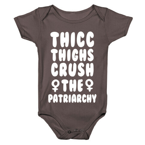 Thicc Thighs Crush the Patriarchy Black Baby One-Piece