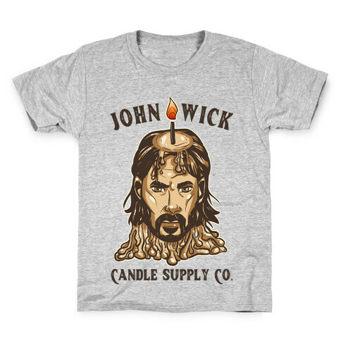 John Wick Candle Supply Co. Gray Kids T-Shirt