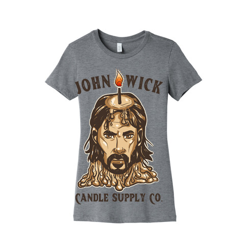 John Wick Candle Supply Co. Gray Womens T-Shirt