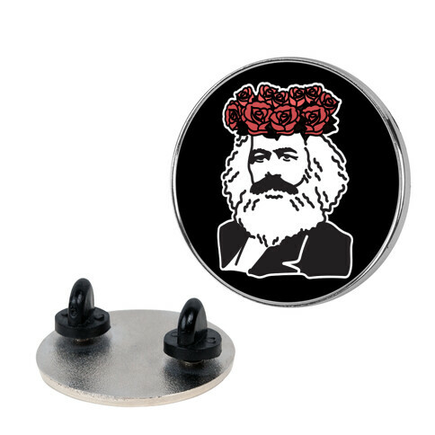 Flower Crown Karl Marx Pin