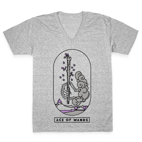 Ace of Wands Asexual Pride V-Neck Tee Shirt