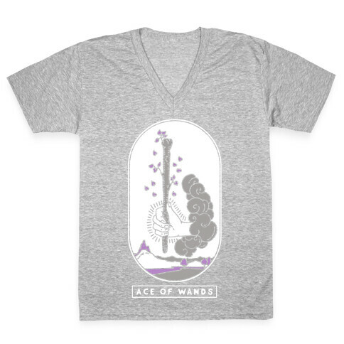 Ace of Wands Asexual Pride V-Neck Tee Shirt