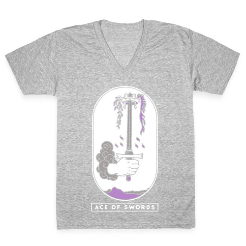 Ace of Swords Asexual Pride V-Neck Tee Shirt