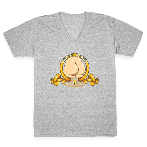 Arse Gratia Artis Logo Parody V-Neck Tee Shirt