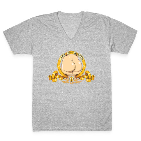 Arse Gratia Artis Logo Parody V-Neck Tee Shirt