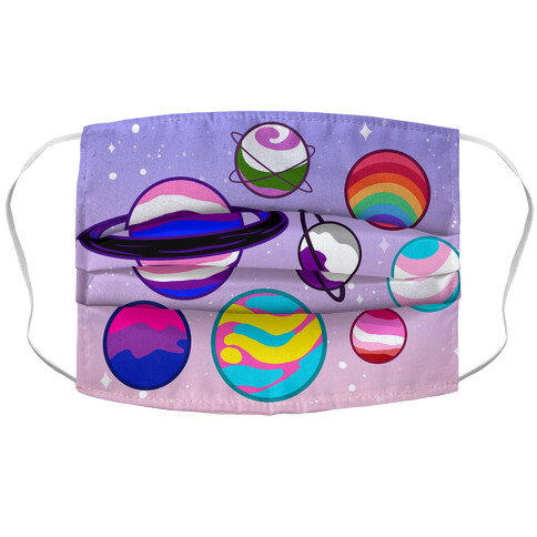 LGBTQ+ Planets Pastel Accordion Face Mask