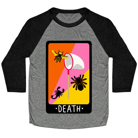 Creepy Creature Death Card Baseball Tee