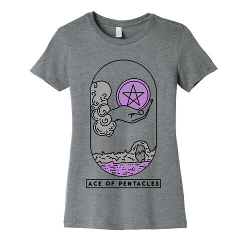 Ace of Pentacles Asexual Pride Womens T-Shirt