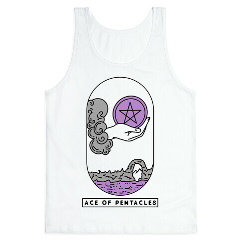 Ace of Pentacles Asexual Pride Tank Top