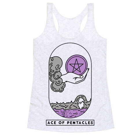 Ace of Pentacles Asexual Pride Racerback Tank Top