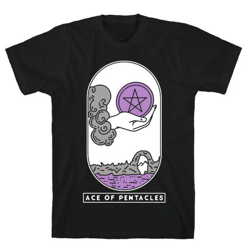 Ace of Pentacles Asexual Pride T-Shirt