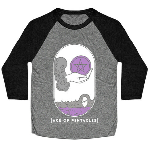 Ace of Pentacles Asexual Pride Baseball Tee