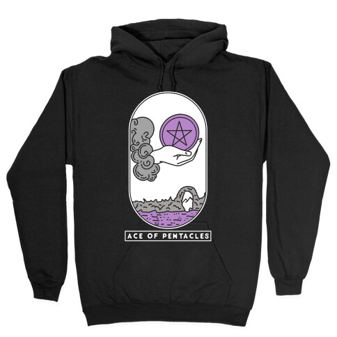 Ace of Pentacles Asexual Pride Hooded Sweatshirt