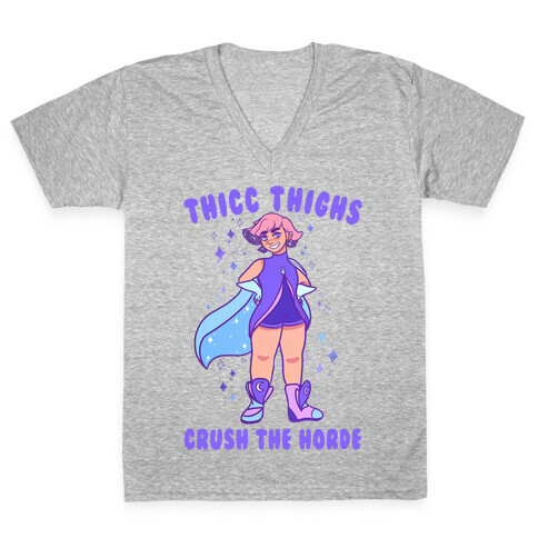 Thicc Thighs Crush The Horde V-Neck Tee Shirt