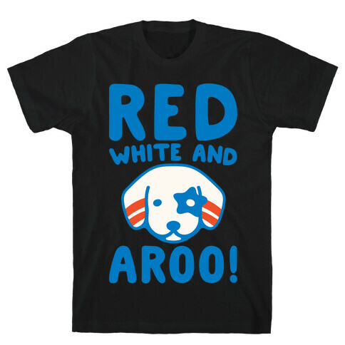 Red White and Aroo White Print T-Shirt