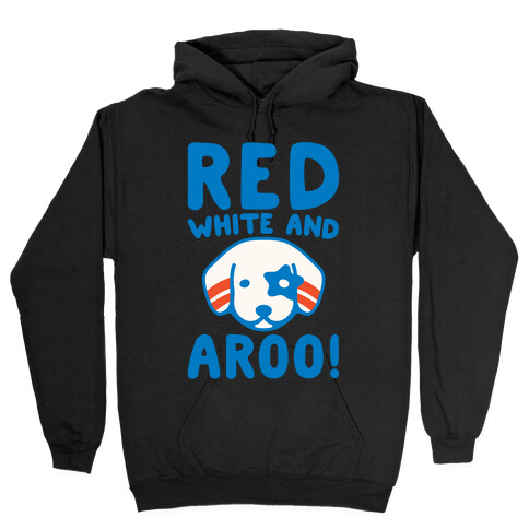 Red White and Aroo White Print Hooded Sweatshirt