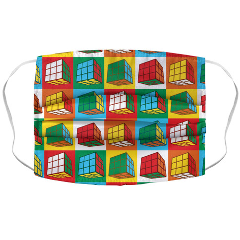 Rubix Cubes Pattern Accordion Face Mask