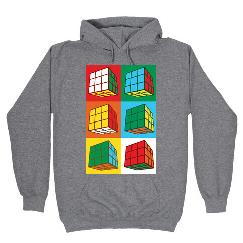 Rubix Cubes Pattern Hooded Sweatshirt