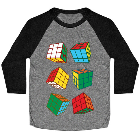 Rubix Cubes Pattern Baseball Tee