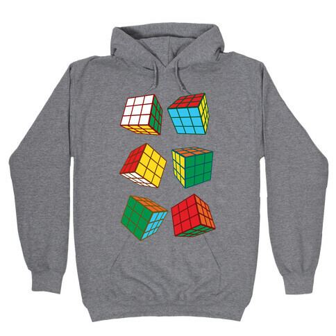 Rubix Cubes Pattern Hooded Sweatshirt