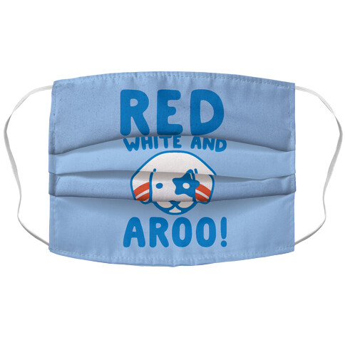 Red White and Aroo  Accordion Face Mask