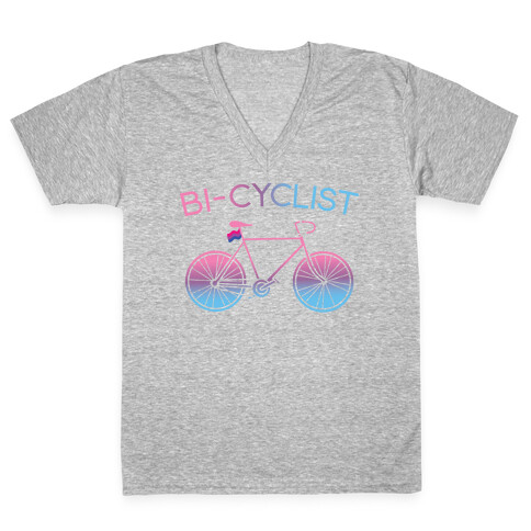 Bisexual Bi-Cyclist V-Neck Tee Shirt