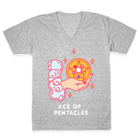 Ace of Pentacles Transformation Brooch V-Neck Tee Shirt