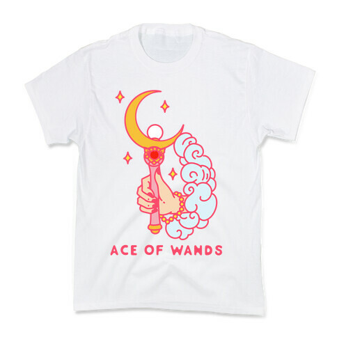 Ace of Wands Crescent Wand Kids T-Shirt